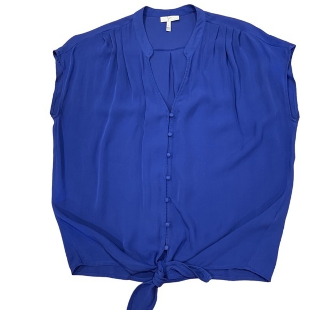 Josie Blue 100% Silk Sleeveless‎ Blouse S